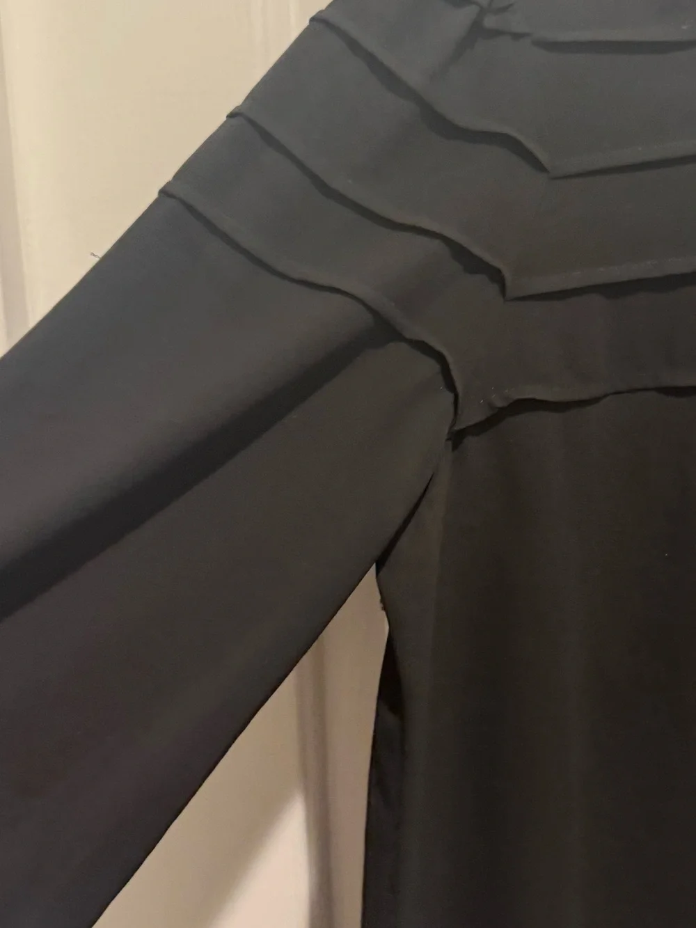 LOFT Black Paneled Yoke Blouse Size XS